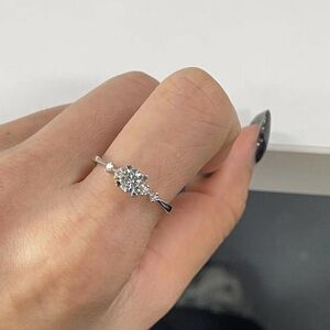 14K White Gold Moissanite Engagement Ring